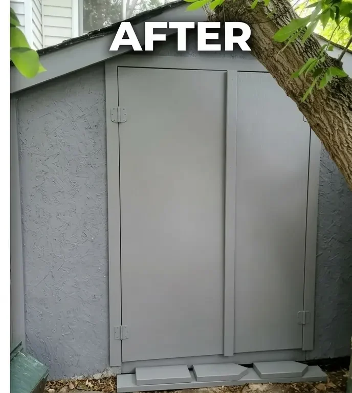 After: Beautifully painted and sealed backyard shed